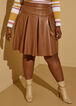 Pleated Faux Leather Skirt, Mocha image number 2