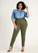 Belted Twill High Waist Ankle Pant, Olive image number 2