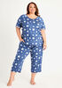 Rene Rofe Printed Capri Pajama Set, Blue image number 0