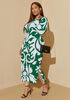 Printed Textured Sheath Dress, Abundant Green image number 2