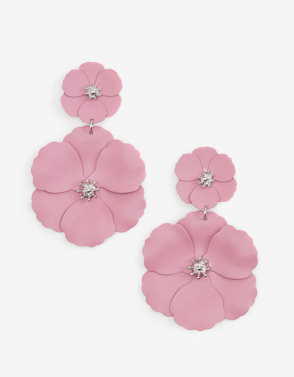 Embellished Flower Drop Earrings, Foxglove image number 0