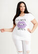 Chiffon Lips Curvy Queen Tee, White image number 0