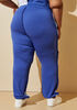 Seamed Colorblocked Sweatpants, Royal Blue image number 1