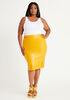 Faux Leather Pencil Skirt, Nugget Gold image number 2
