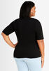 Sequin Embroidered Graphic Tee, Black image number 1