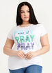 Pray Colorblock Graphic Tee, White image number 0