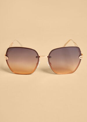 Oversized Gradient Sunglasses, Camel Taupe image number 1
