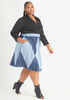 A Line Two Tone Denim Skirt, Denim image number 2