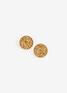 Gold Glitter Disc Clip On Earrings, Gold image number 0