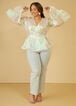 Iridescent Organza Wrap Blouse, White image number 3