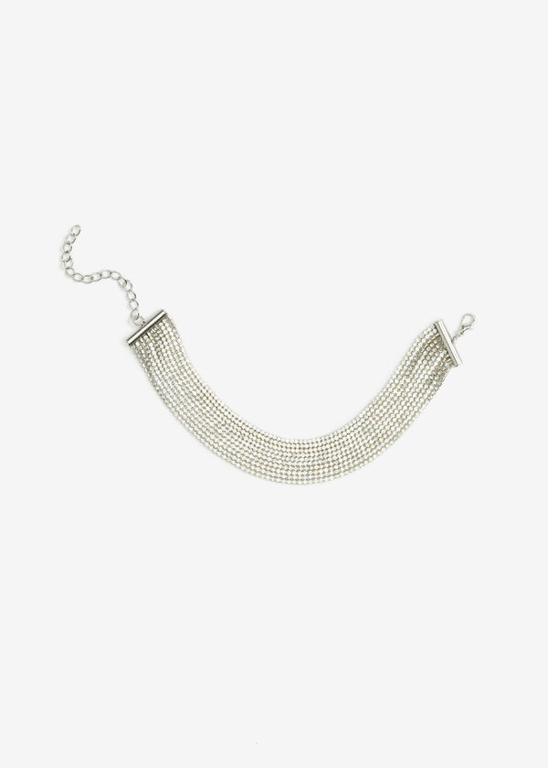 Crystal Layered Bracelet, Silver image number 2