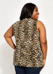 Leopard Tie Neck Cutout Top, Multi image number 1