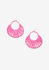Crescent Raffia Drop Earrings, Fandango Pink image number 0