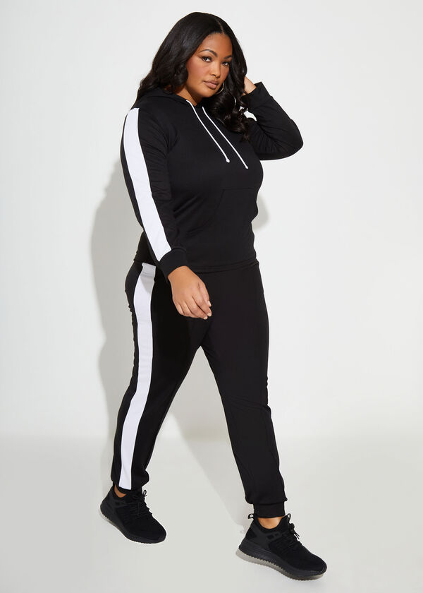 Striped French Terry Joggers, Black image number 2
