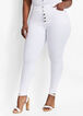 Five Button High Waist Skinny Jean, White image number 0