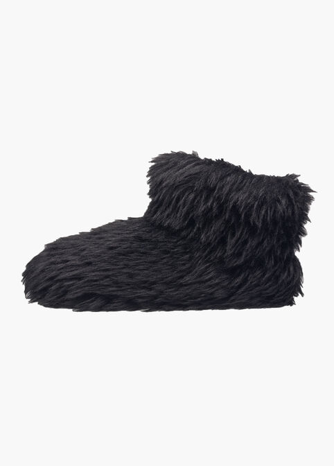 Nine West Fuzzy Faux Fur Booties, Black image number 1
