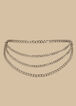 Layered Silver Tone Chain Belt, Silver image number 1