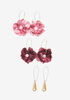 Faux Pearl Flower Earrings Set, Multi image number 0