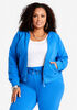 Rhinestone French Terry Hoodie, Strong Blue image number 0