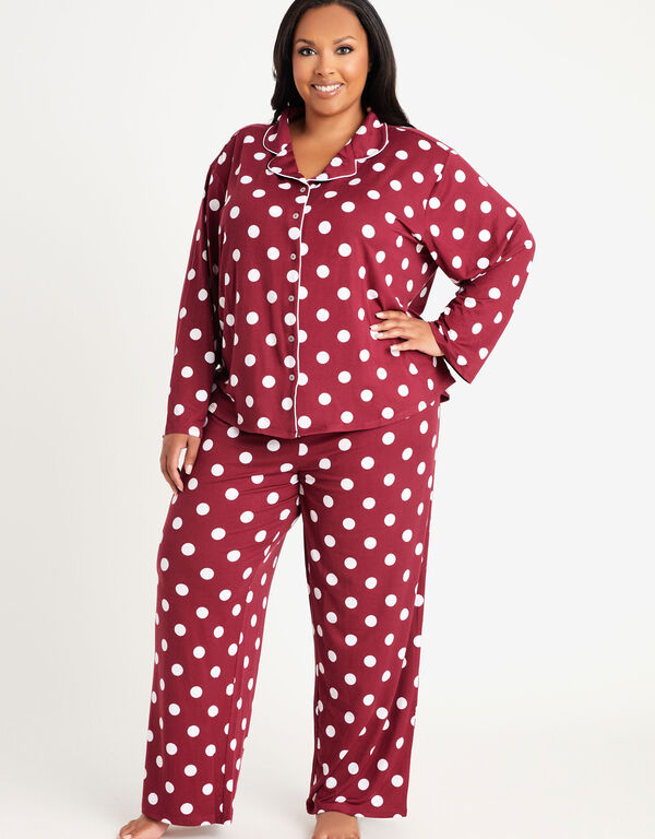 PJ Couture Polka Dot Pajama Set, Very Berry image number 0