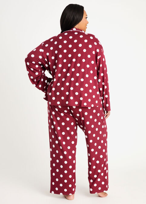 PJ Couture Polka Dot Pajama Set, Very Berry image number 1