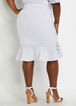 Sequin Mesh Bodycon Flounce Skirt, White image number 1