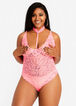 Lace Choker Cheeky Bodysuit, Pink image number 0
