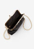 Studded Faux Leather Chain Clutch, Black image number 2