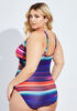 Noon Swim Twisted Striped Swimsuit, Multi image number 1