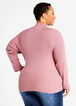 Mock Neck Cutout Ribbed Sweater, Foxglove image number 1