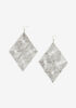 Silver Textured Kite Earrings, Silver image number 0