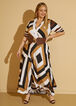 Diamond Print Faux Wrap Maxi Dress, Black Combo image number 3