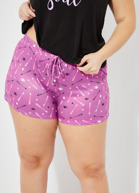 Cozy Couture Wild Shorts Set, Black image number 3