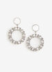 Faux Leather & Chain Drop Earrings, Silver image number 0