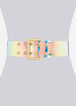 Iridescent Clear Wide Belt, Clear image number 0