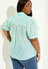 Rosette Embellished Organza Shirt, Ice Green image number 1