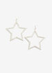 Silver Star Hoop Drop Earrings, Multi image number 0