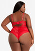 Lace Sweetheart Lingerie Bodysuit, Red image number 1