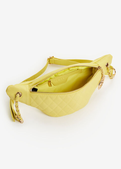 Bebe Lia Quilted Sling Bag, Yellow image number 1
