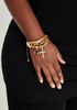 Gold 3 Row Faith Charm Bracelet, Gold image number 0