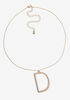 Pave Crystal D Initial Necklace, Gold image number 1