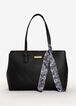 Trendy Designer London Fog Montana Satchel Luxe Faux Leather Scarf Bag image number 0