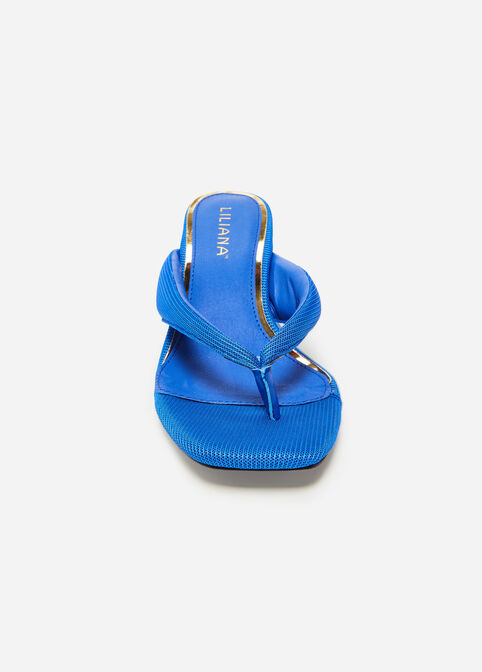 Heeled Thong Medium Width Sandals, Blue image number 4