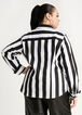 Stripe Collared Button Up Top, Black White image number 1