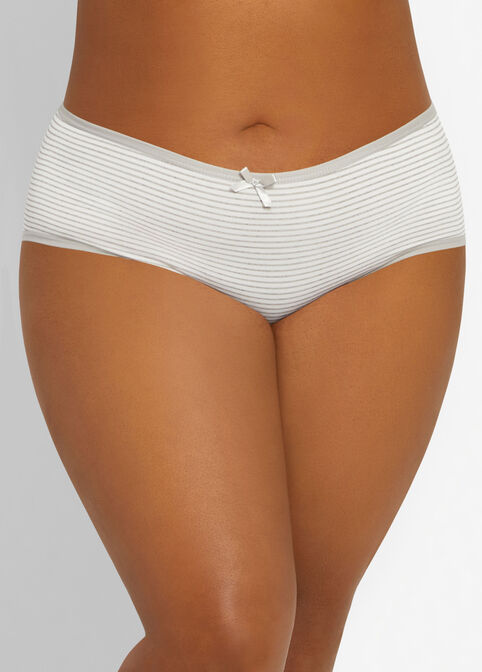 Bow Microfiber Hipster Panty, White image number 0