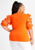 Embellished Mesh and Jersey Top, Flame image number 1