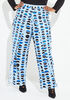 Printed Mesh Layered Pants, Blue image number 0