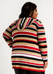 Stripe Hooded Open Front Cardigan, Barbados Cherry image number 1