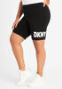DKNY SPORT Logo Biker Shorts, Black White image number 0
