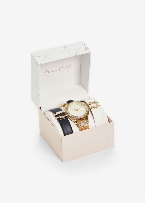 Jessica Carlyle Watch & Bracelets, Blue image number 1